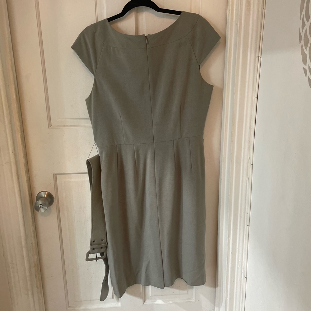 Calvin Klein Gray Belted Work Dress ( Sz 12) - Picture 2 of 6